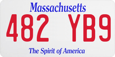 MA license plate 482YB9
