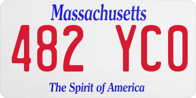 MA license plate 482YC0