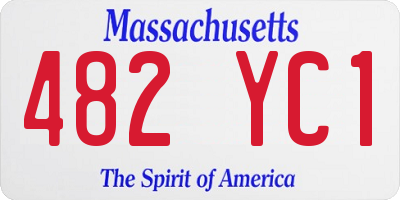 MA license plate 482YC1