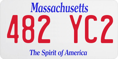 MA license plate 482YC2