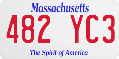 MA license plate 482YC3
