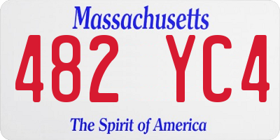 MA license plate 482YC4