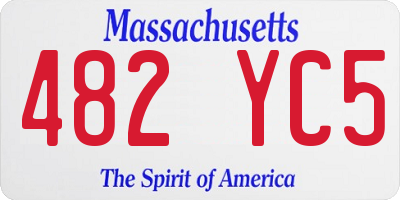 MA license plate 482YC5