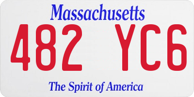 MA license plate 482YC6