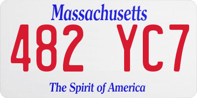 MA license plate 482YC7