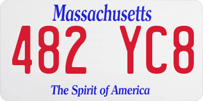 MA license plate 482YC8