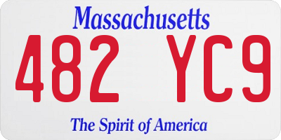MA license plate 482YC9