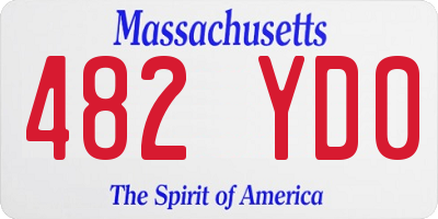 MA license plate 482YD0