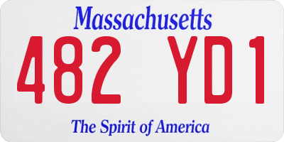 MA license plate 482YD1