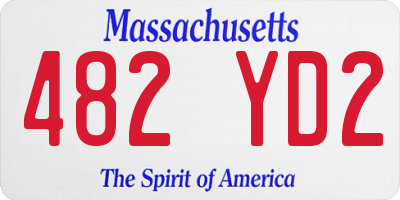 MA license plate 482YD2