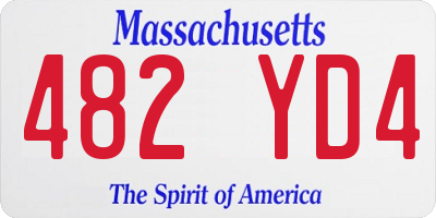MA license plate 482YD4