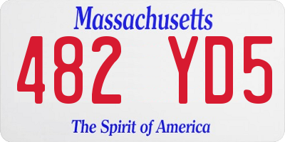 MA license plate 482YD5
