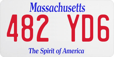 MA license plate 482YD6