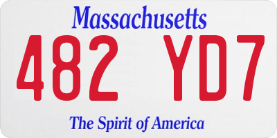 MA license plate 482YD7