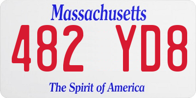 MA license plate 482YD8