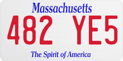 MA license plate 482YE5
