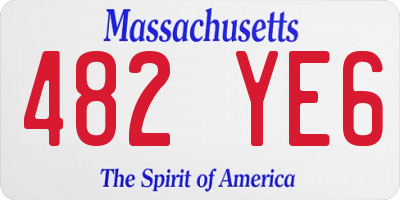 MA license plate 482YE6