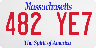 MA license plate 482YE7
