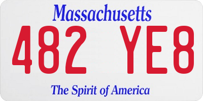 MA license plate 482YE8