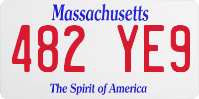 MA license plate 482YE9