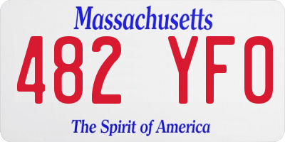 MA license plate 482YF0