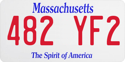MA license plate 482YF2