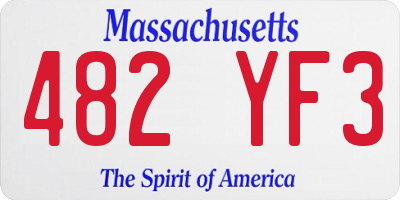 MA license plate 482YF3