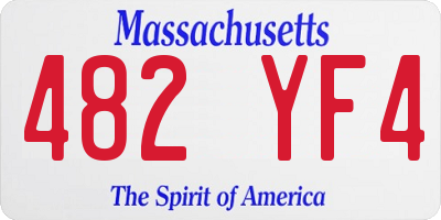MA license plate 482YF4