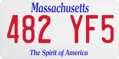 MA license plate 482YF5
