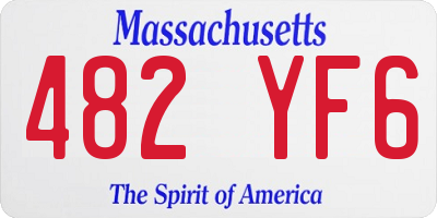 MA license plate 482YF6