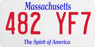 MA license plate 482YF7