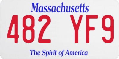 MA license plate 482YF9