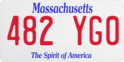 MA license plate 482YG0