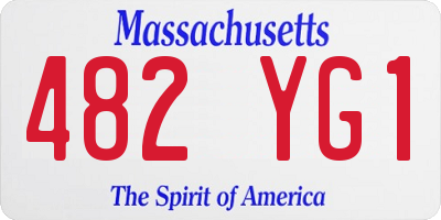 MA license plate 482YG1