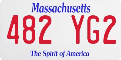 MA license plate 482YG2