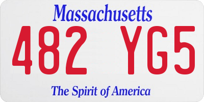 MA license plate 482YG5