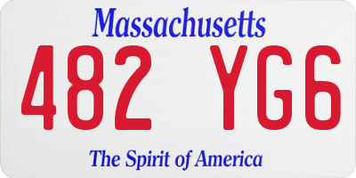 MA license plate 482YG6