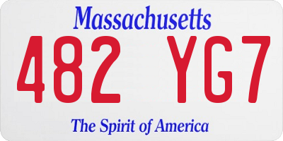 MA license plate 482YG7