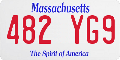 MA license plate 482YG9