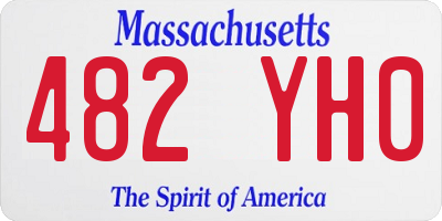 MA license plate 482YH0