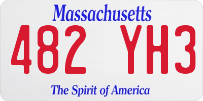 MA license plate 482YH3
