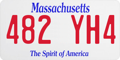 MA license plate 482YH4