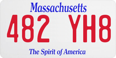 MA license plate 482YH8