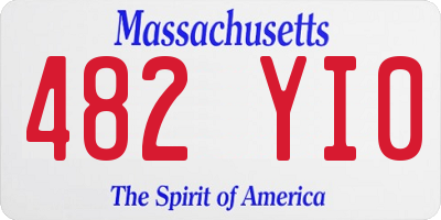 MA license plate 482YI0