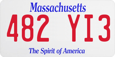 MA license plate 482YI3