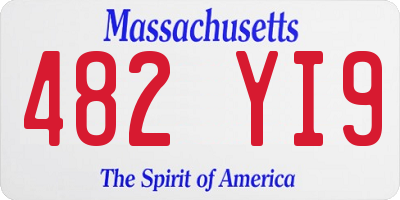 MA license plate 482YI9