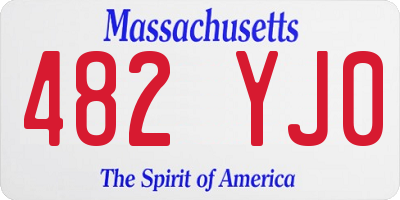 MA license plate 482YJ0