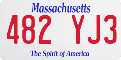 MA license plate 482YJ3