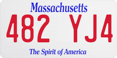 MA license plate 482YJ4