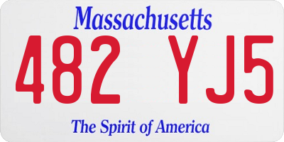 MA license plate 482YJ5